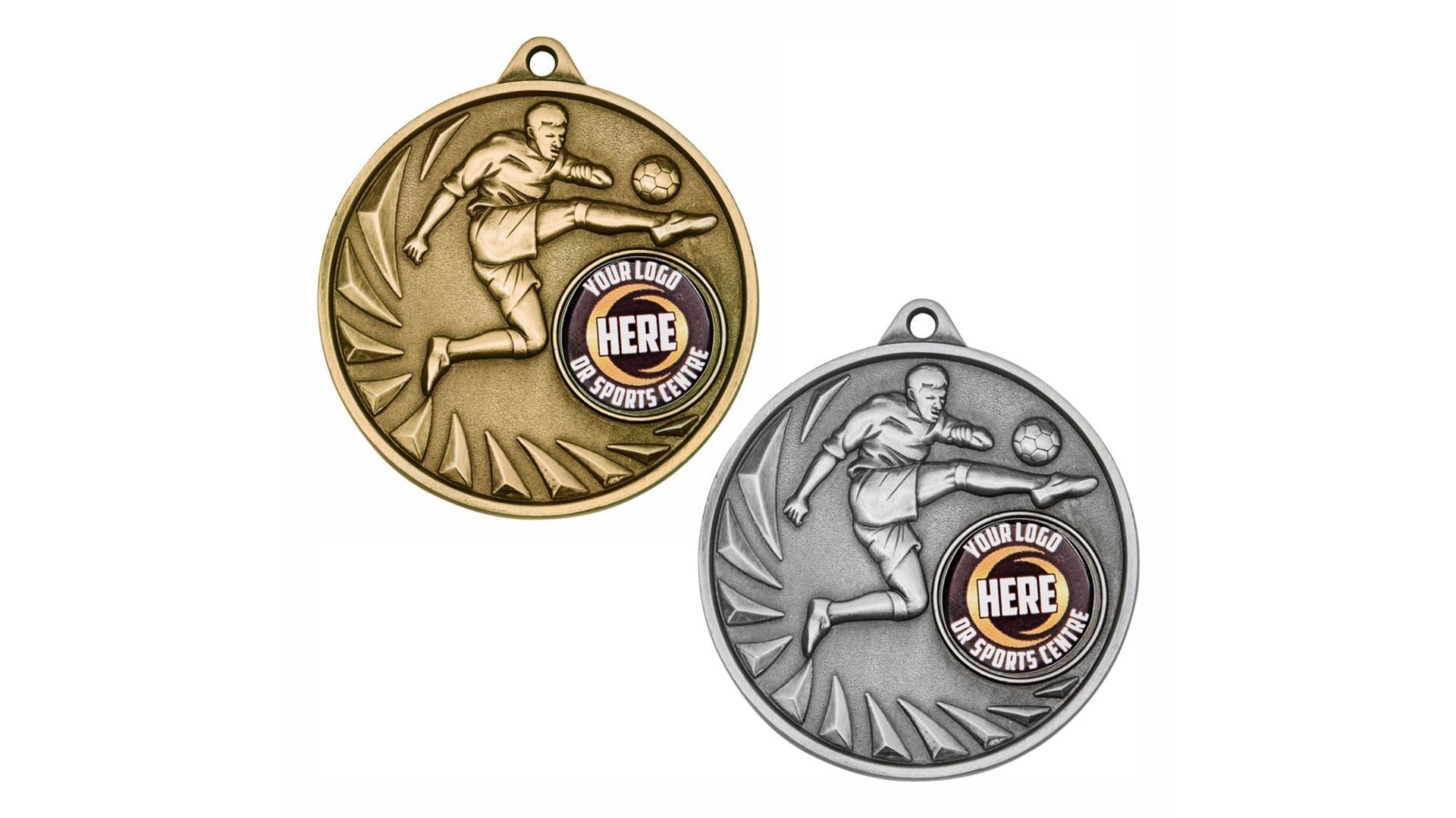 Gold/Silver Male Football Medal